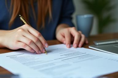 Person reviewing a resume or career plan.
